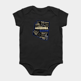 Arizona Flagstaff map arizona state usa arizona tourism Flagstaff tourism Baby Bodysuit